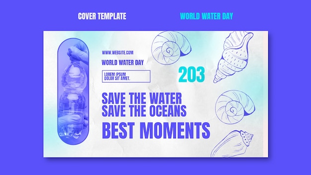 Free PSD world water day celebration youtube cover