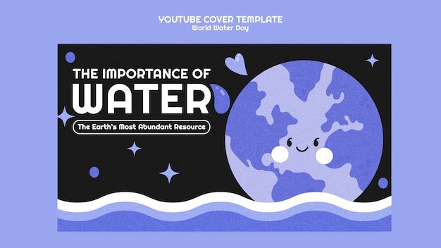 Free PSD world water day celebration youtube cover