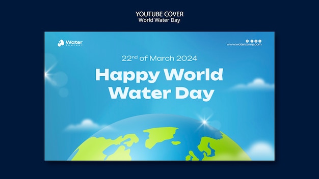 Free PSD world water day celebration youtube cover