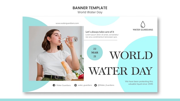 World water day concept banner template