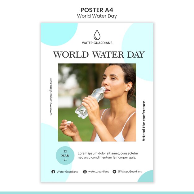 World water day concept poster template