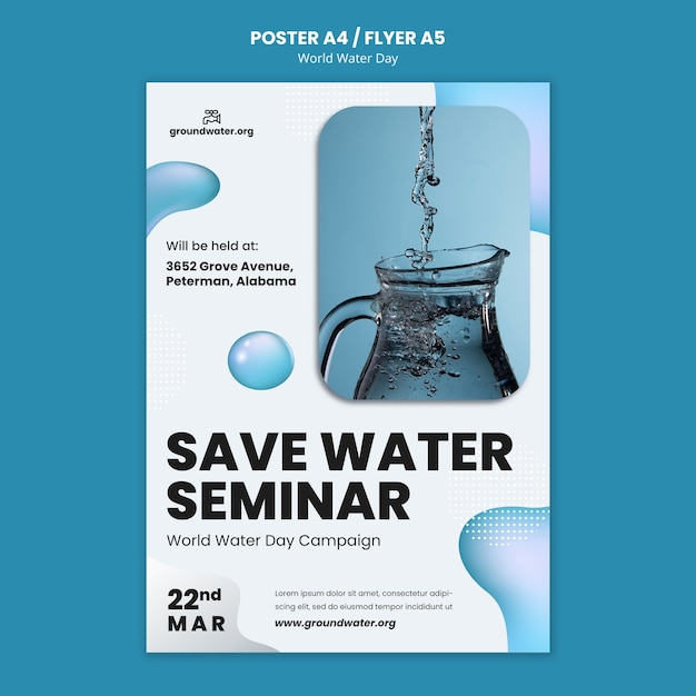 World water day flyer template