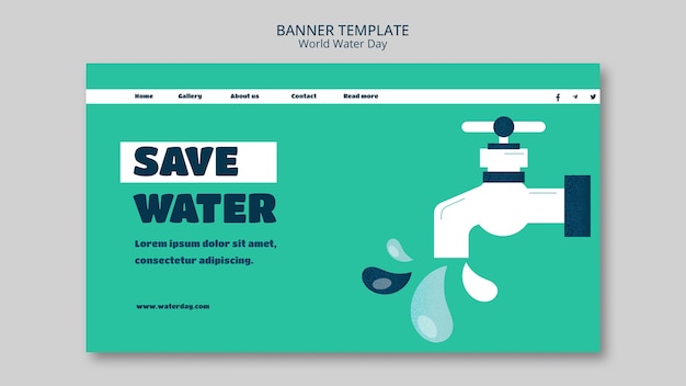 Free PSD world water day landing page template