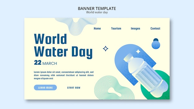 Free PSD world water day landing page template