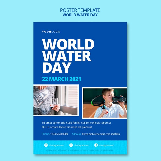 World water day poster template