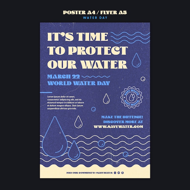 World water day  poster template