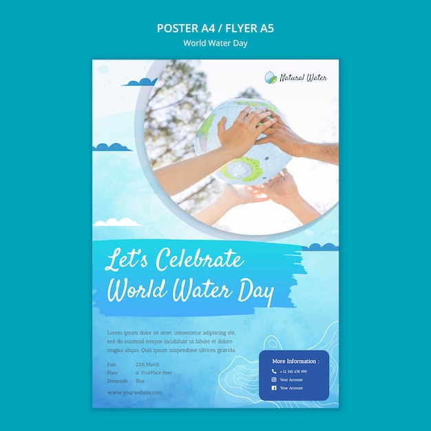 Free PSD world water day print template