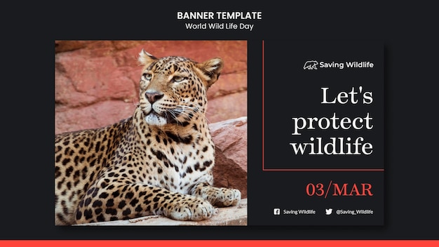 Free PSD world wild life day banner