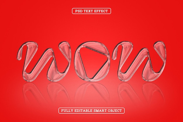 Wow glass style text effect