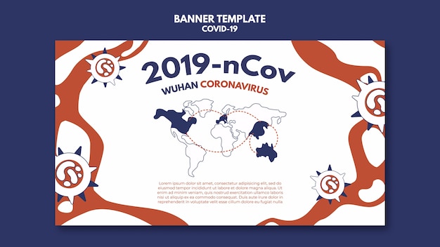 Wuhan coronavirus banner template