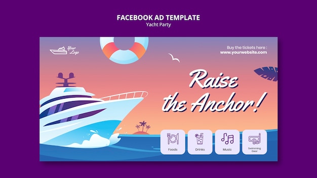 Free PSD yacht party facebook template