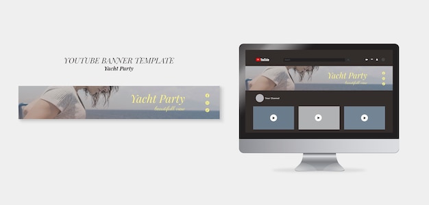 Yacht party youtube banner template