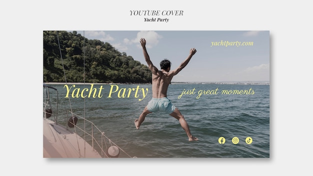 Free PSD yacht party youtube cover template