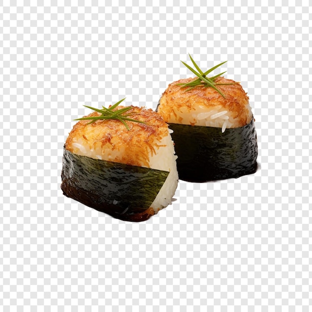 Free PSD yaki onigiri isolated on transparent background