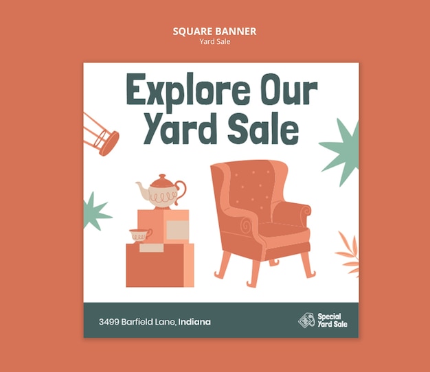 Yard sale banner template