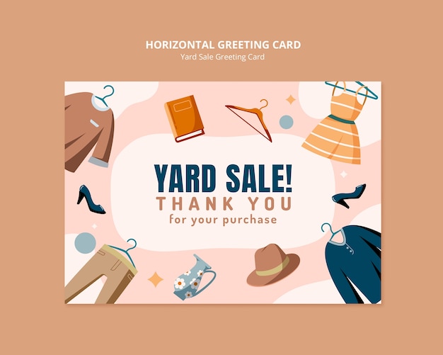 Free PSD yard sale greeting card template