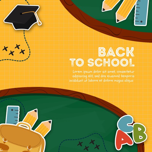 Yellow back to school poster template