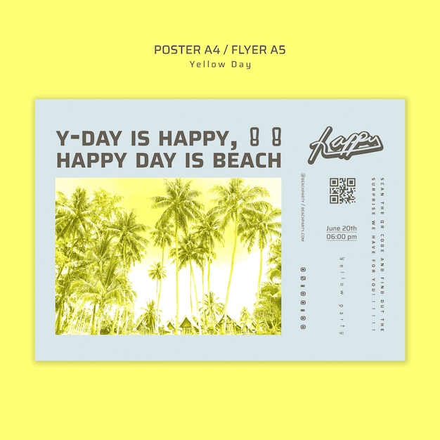 Free PSD yellow day concept flyer template