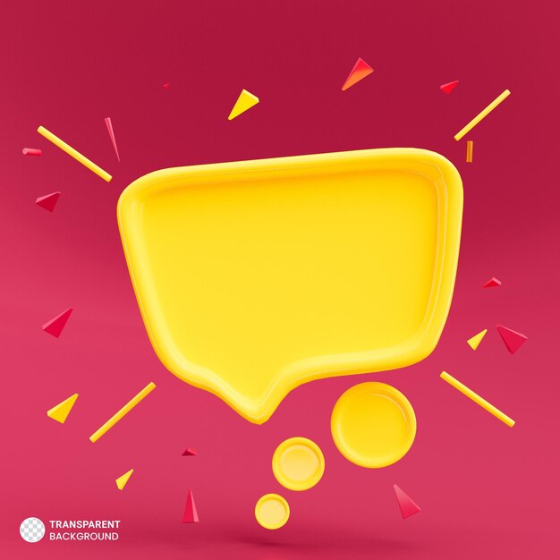 Yellow speech bubble on color of the year 2023 background 3d illustration