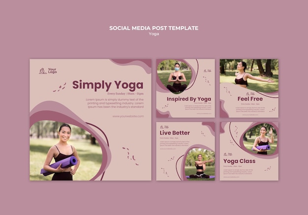 Yoga class social media post template