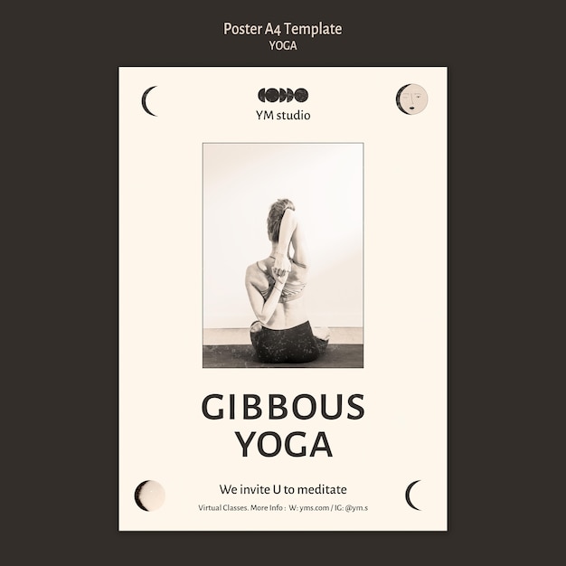 Free PSD yoga classes poster template