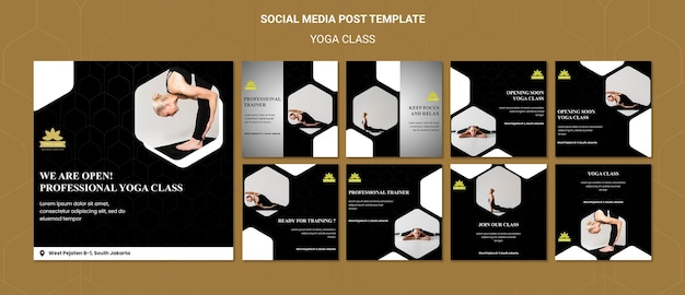 Yoga classes social media posts template