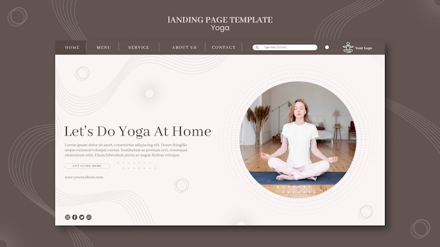 Free PSD yoga concept landing page template