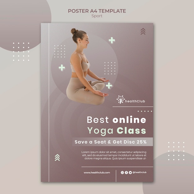 Free PSD yoga exercises poster template