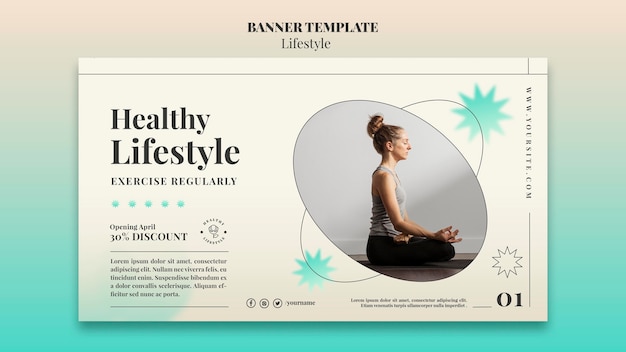 Free PSD yoga horizontal banner template