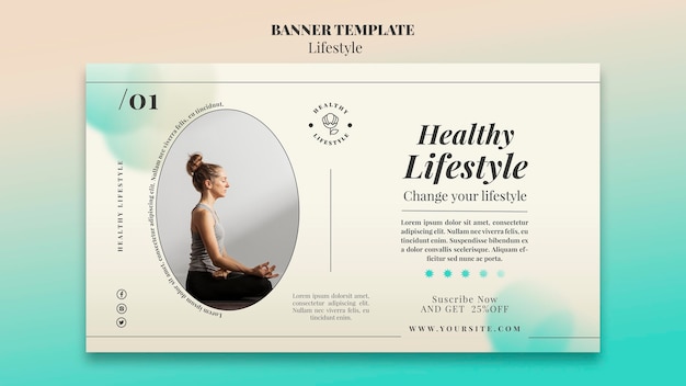 Free PSD yoga horizontal banner template