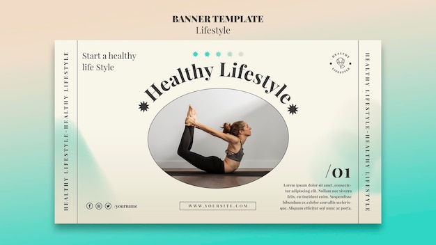 Free PSD yoga horizontal banner template