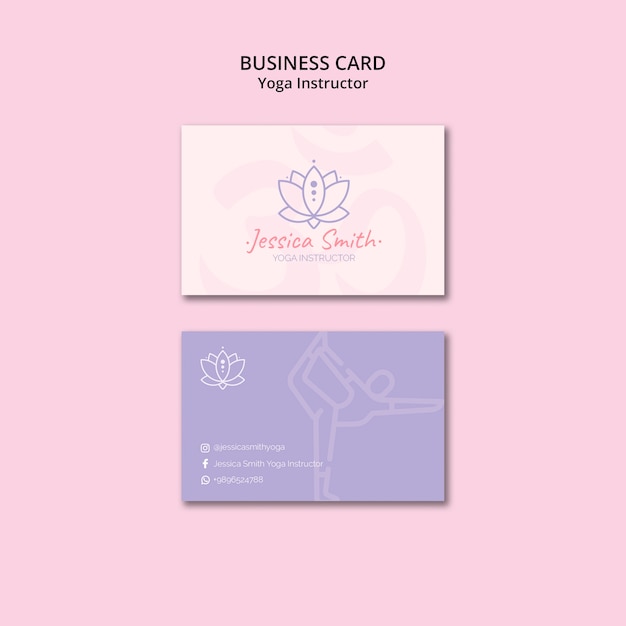 Free PSD yoga instructor business card