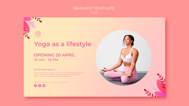 Yoga lessons banner template