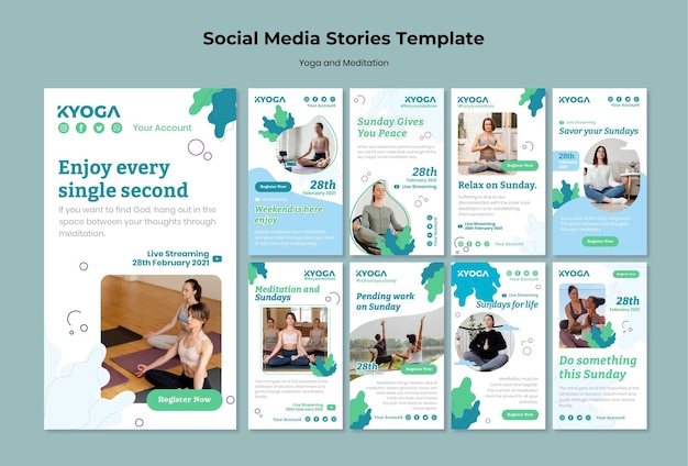 Yoga and meditation social media stories