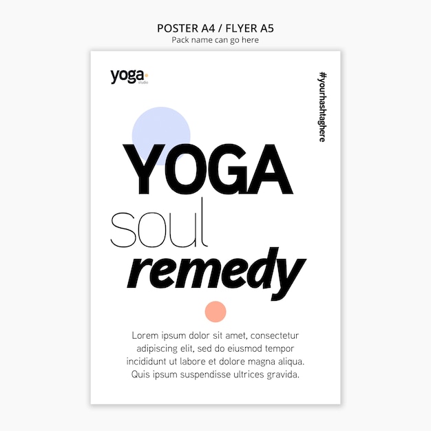 Free PSD yoga soul remedy poster template