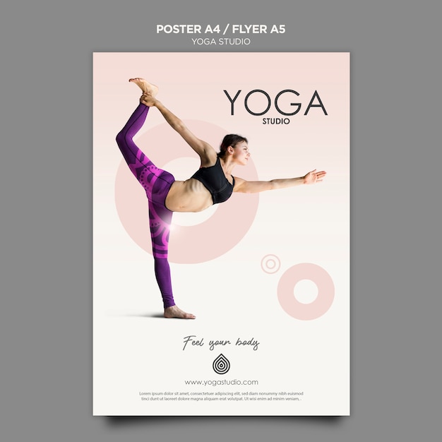 Free PSD yoga studio flyer template concept