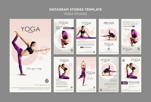 Free PSD yoga studio instagram stories template