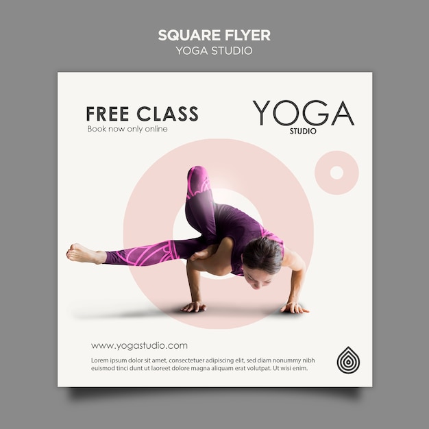 Free PSD yoga studio square flyer template