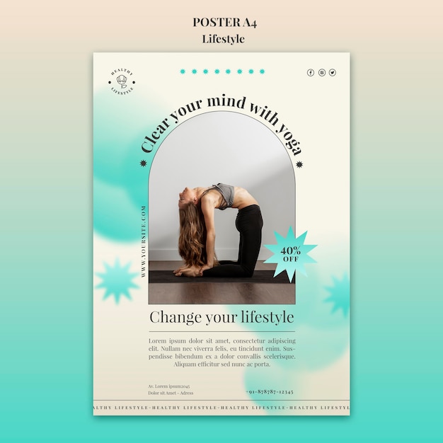 Yoga vertical print template