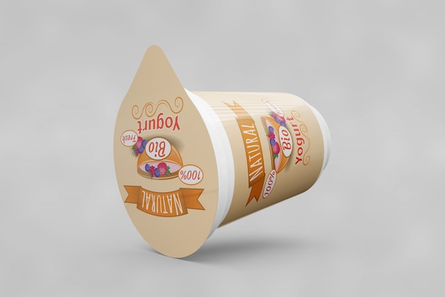 Free PSD yogurt packaging mockup