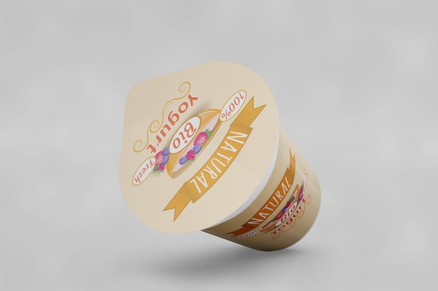 Free PSD yogurt packaging mockup