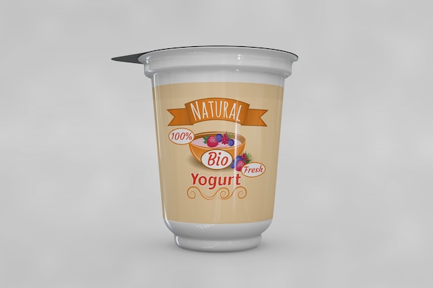 Free PSD yogurt packaging mockup