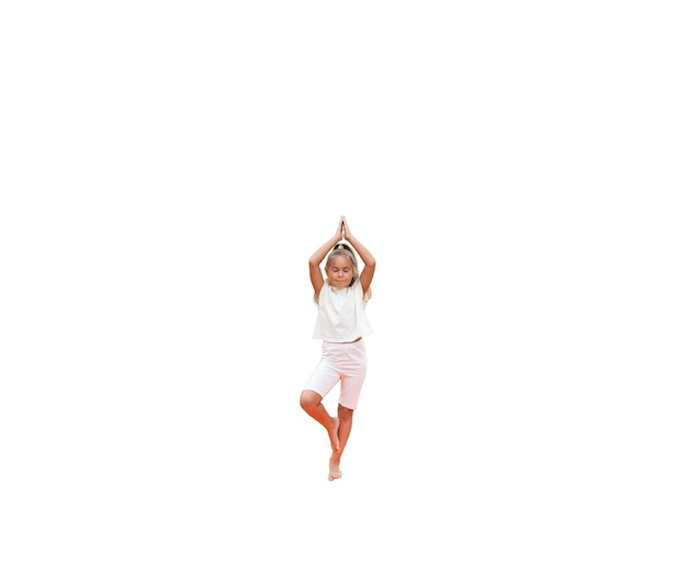 Free PSD young girl doing yoga and meditation