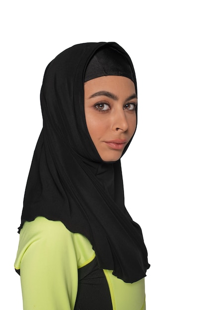 Free PSD young woman wearing hijab isolated