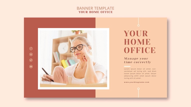 Free PSD your home office banner theme