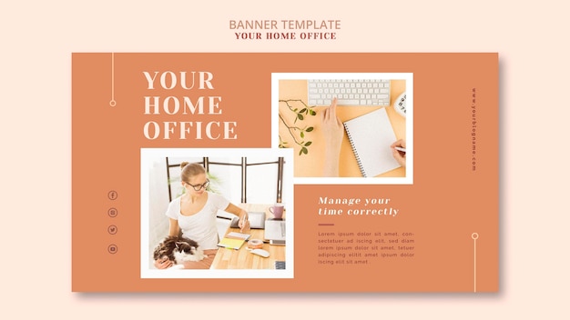 Free PSD your home office banner