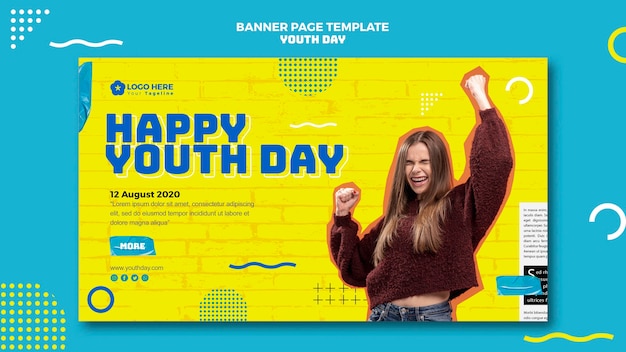 Free PSD youth day event banner design