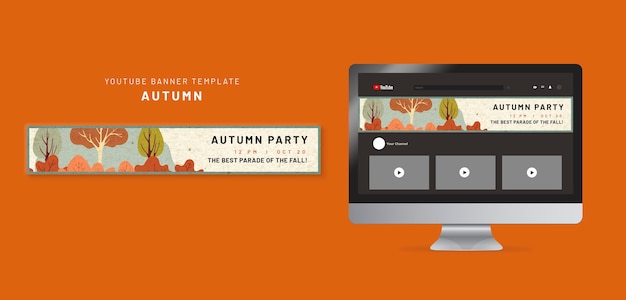 Youtube banner template for autumn celebration