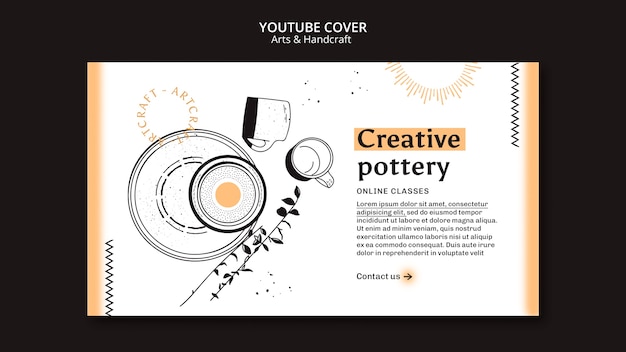 Free PSD youtube cover template for arts and crafts