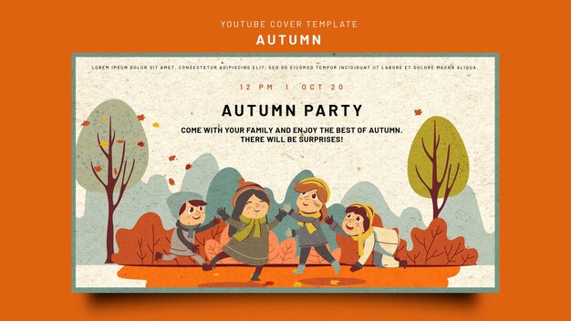 Youtube cover template for autumn celebration